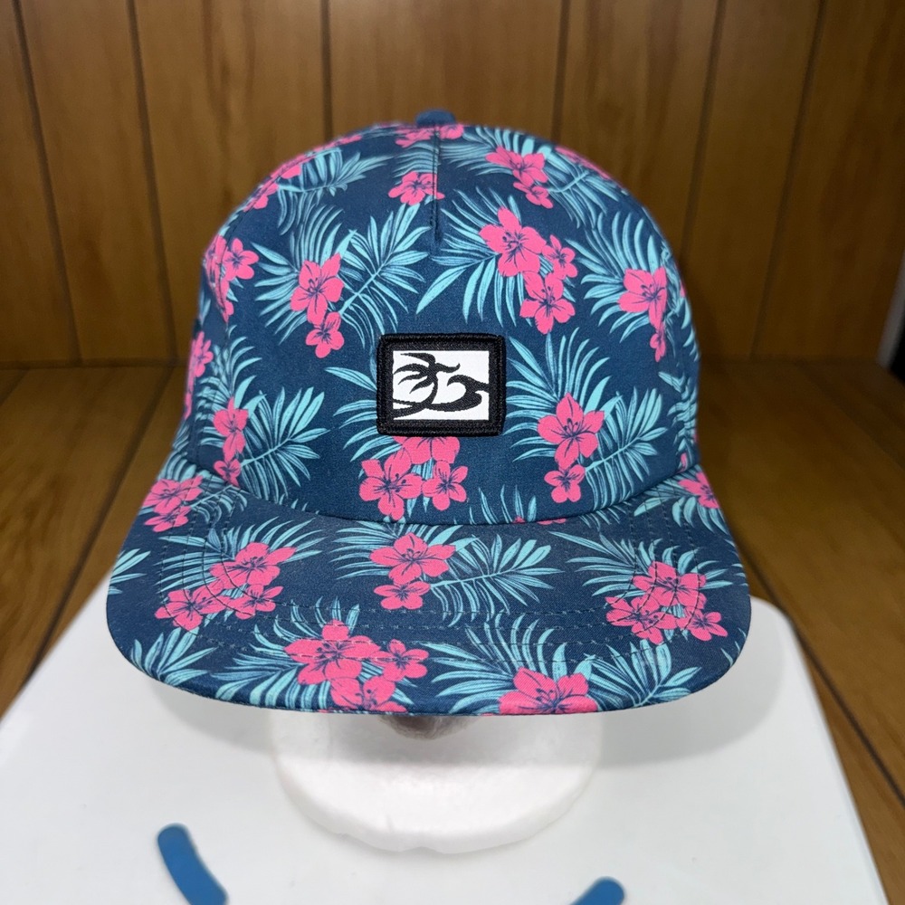 Honolua Surf Co Hat Mens Floral Tropical Hibiscus Navy Pink AHYHA00114